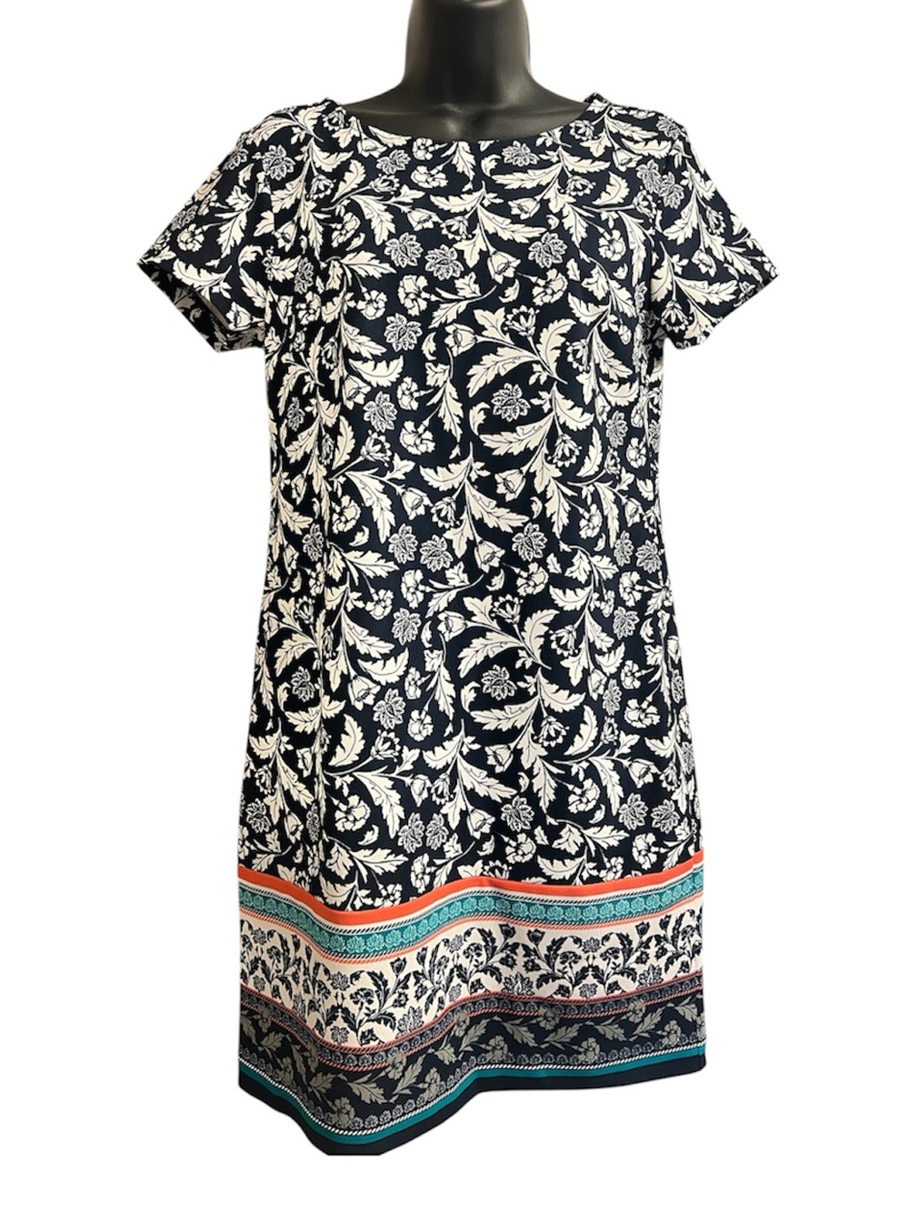 Banana Republic Navy Floral Print Short Sleeve Dress Sz 0